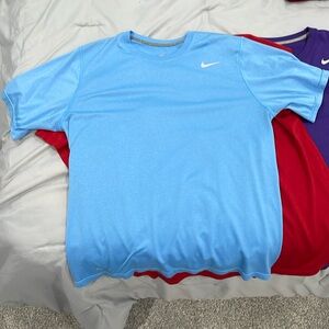 Nike Drifit Lot - Size Large - 3 short sleeve 2 Long Sleeve -good used condition